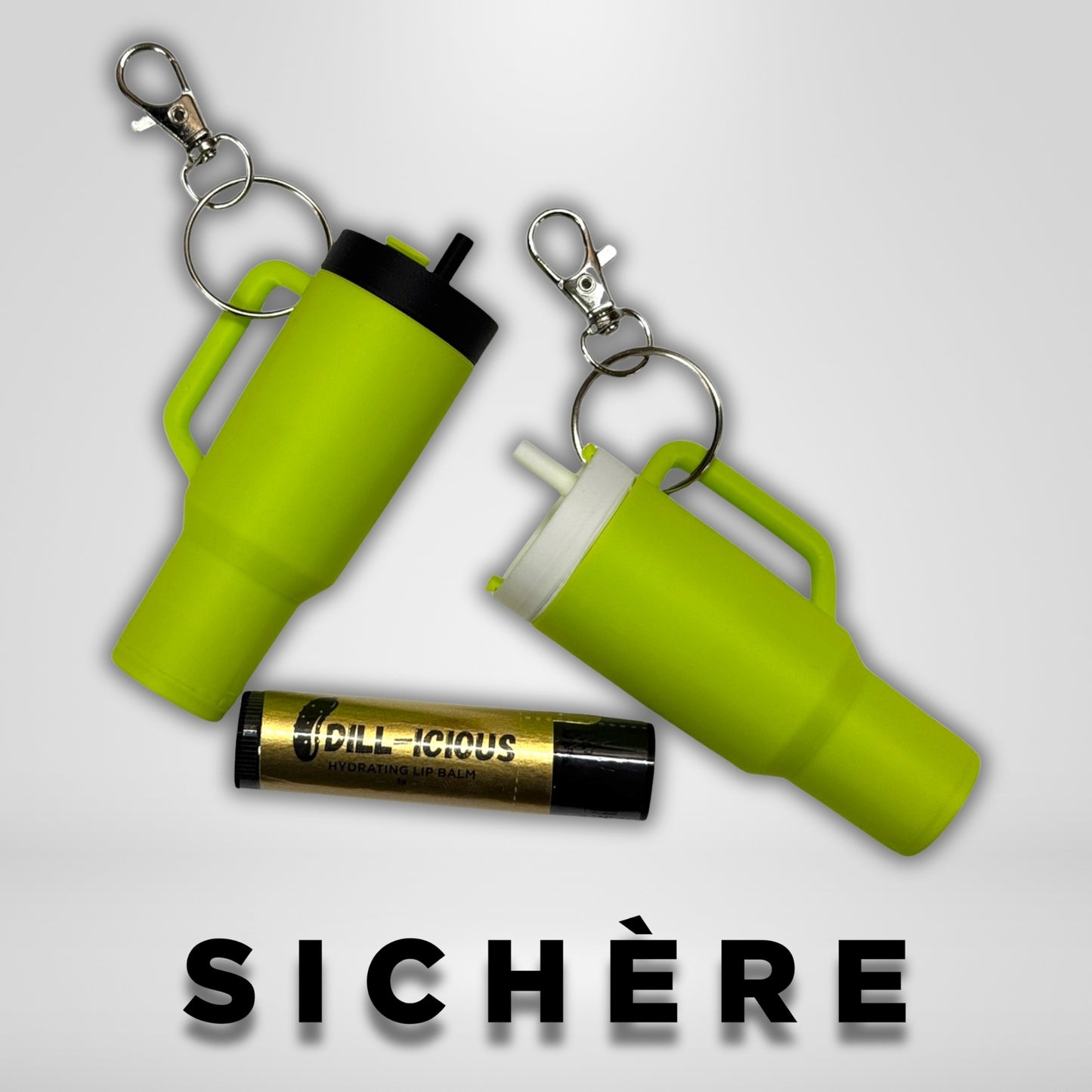 Lime Green Tumbler Lip Balm Holder