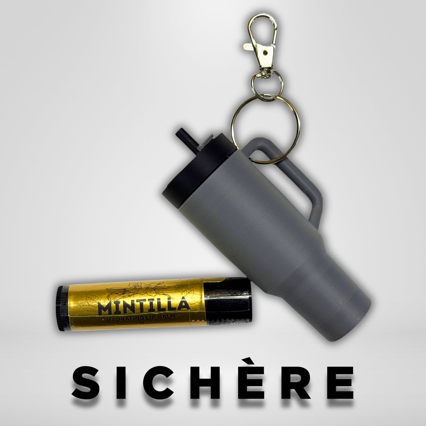 Grey Tumbler Lip Balm Holder