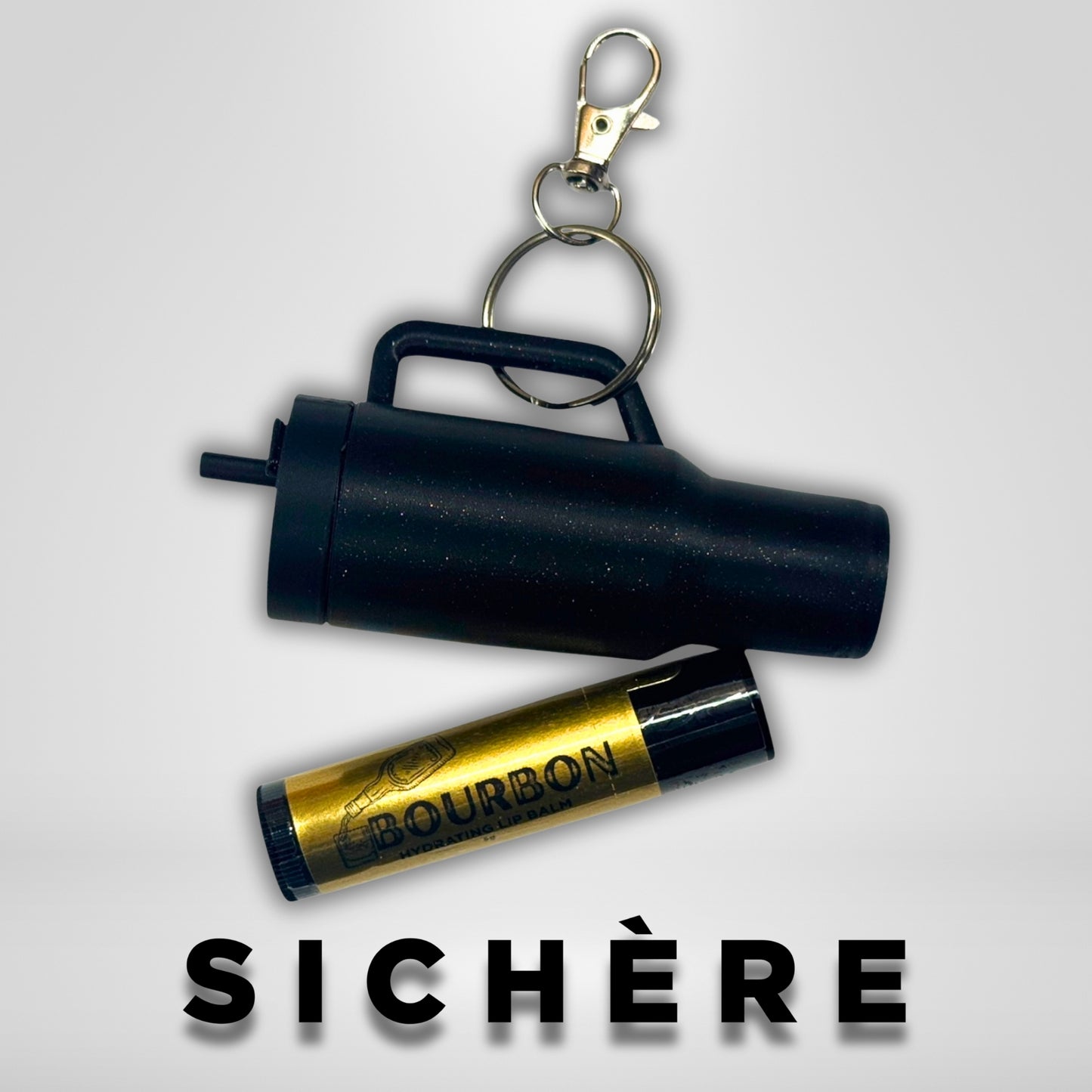 Black Sparkle Tumbler Lip Balm Holder